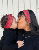 Red Paisley Turban Headband for Mom